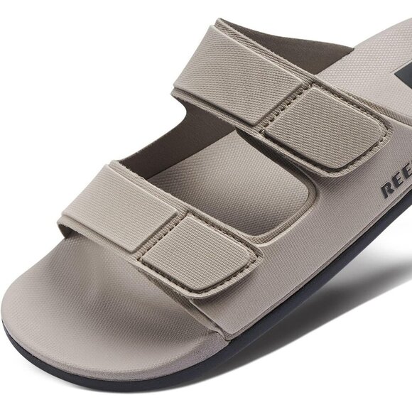 〽️Men\'s Slide Sandals Taupe Black Cushioned Comfort Adjustable Slip On Shoes